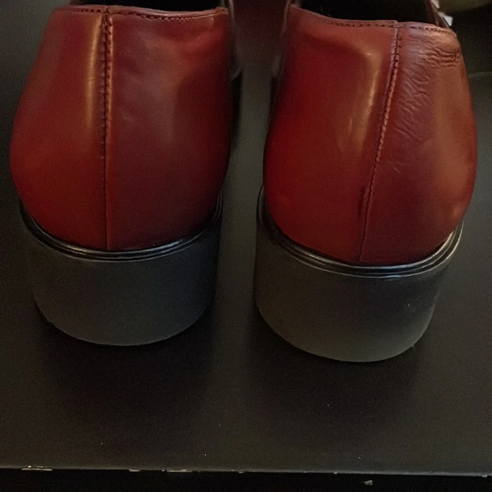 Paul Green Sofia Studded Leather Loafer Wine Size 8 - Picture 5 of 9